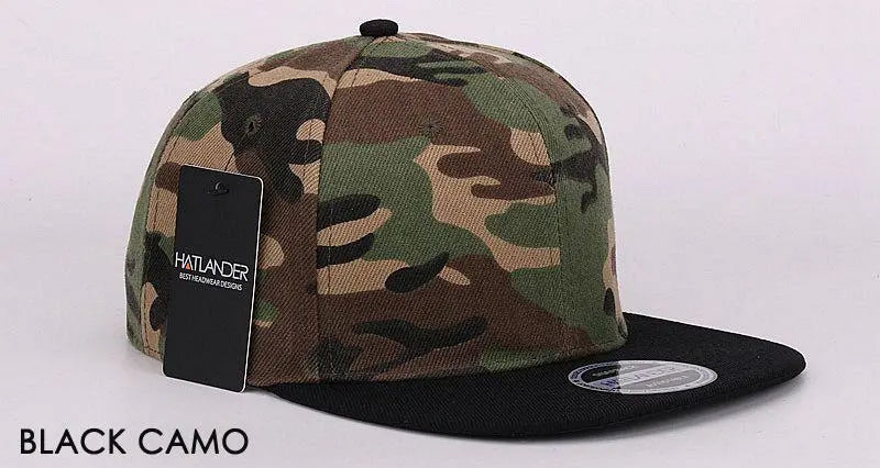 HATLANDER Camouflage Snapback Cap Blank Flat Camo Baseball Cap Luxury and Me