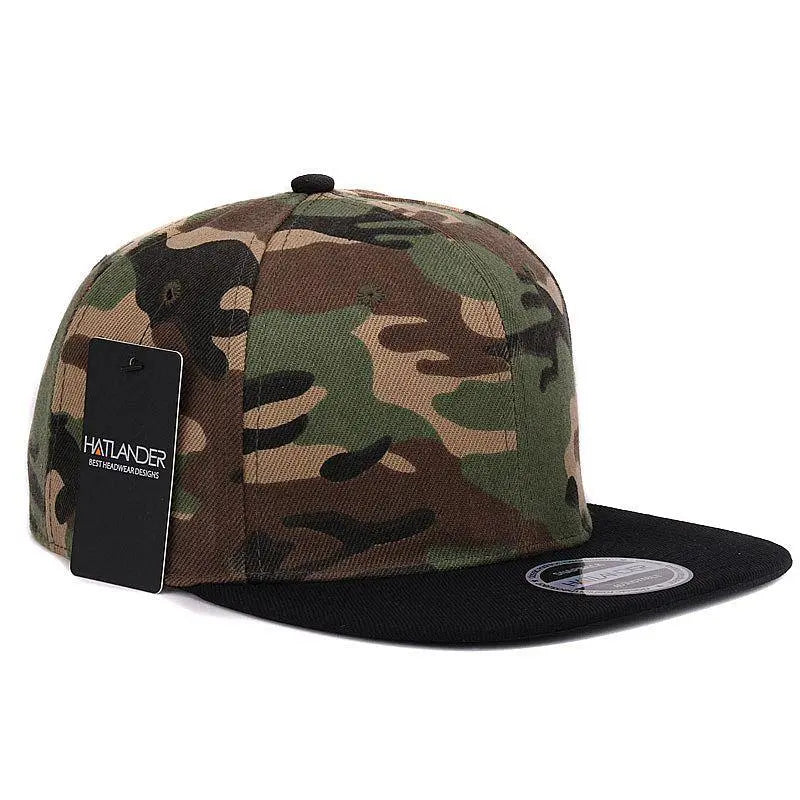 HATLANDER Camouflage Snapback Cap Blank Flat Camo Baseball Cap Luxury and Me
