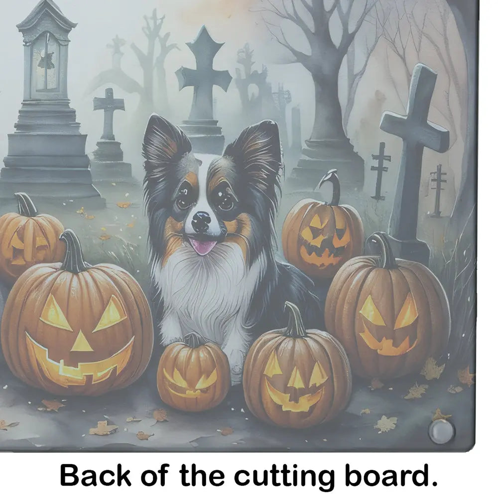 Papillon Spooky Halloween Glass Cutting Board – Festive & Functional