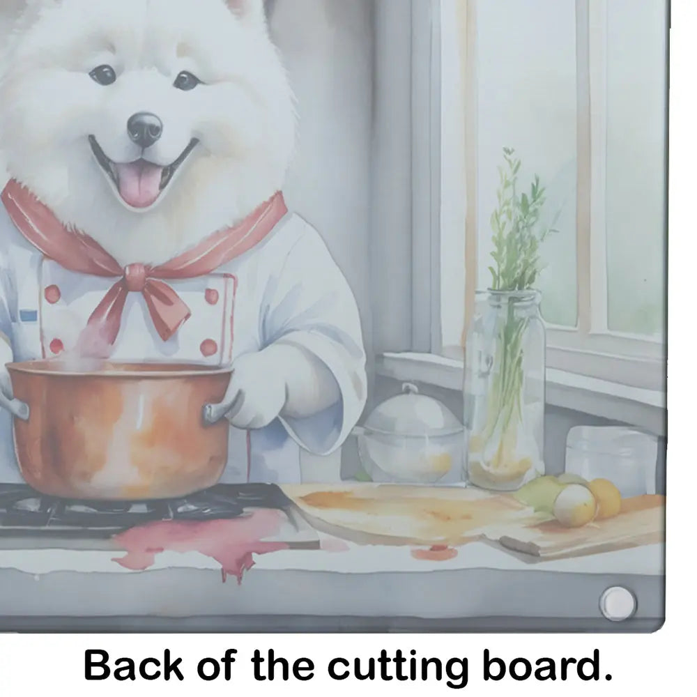 Samoyed the Chef Glass Cutting Board – Durable & Fun Dog Design Kitchen Accessory Caroline's Treasures, Inc.