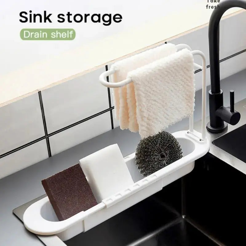 Kitchen Sink Shelf Drainer Rack – Space-Saving Kitchen Organizer for Dishes & Utensils OMEZMART