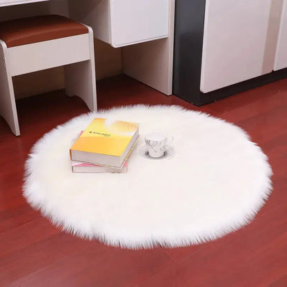 Round Fur Rugs for Bedroom & Living Room - Soft, Plush Floor Decor OMEZMART