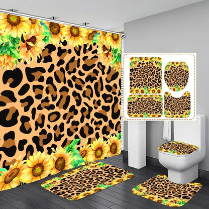Shower Curtain Set with 12 Hooks & Bathroom Decor Rug Set – Complete Bathroom Décor for Style & Functionality OMEZMART