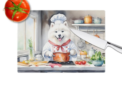 Samoyed the Chef Glass Cutting Board – Durable & Fun Dog Design Kitchen Accessory Caroline's Treasures, Inc.