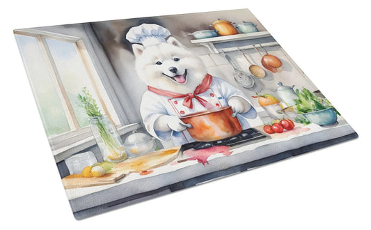 Samoyed the Chef Glass Cutting Board – Durable & Fun Dog Design Kitchen Accessory Caroline's Treasures, Inc.
