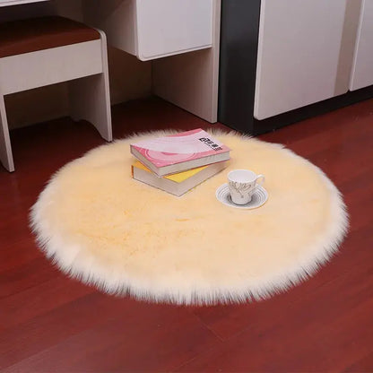 Round Fur Rugs for Bedroom & Living Room - Soft, Plush Floor Decor OMEZMART