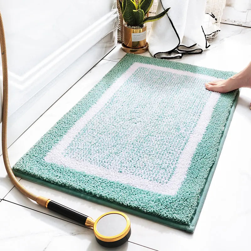 Non-Slip Cotton Bath Rug - Soft, Absorbent, & Durable for Bathroom Safety OMEZMART