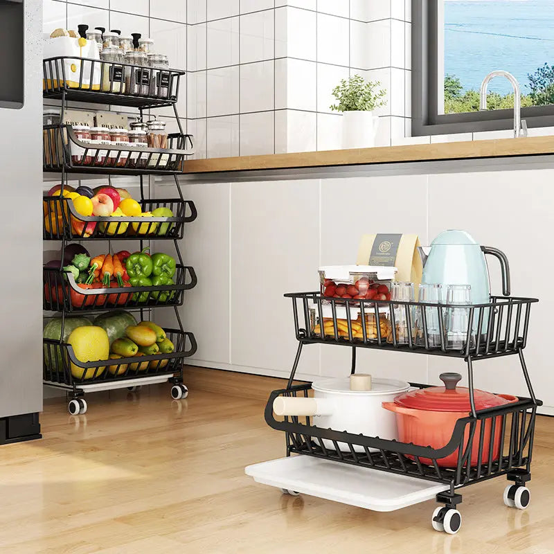 Multi-Layer Steel Wire Kitchen Fruit Basket – Durable Shelf Storage for Fruits & Vegetables OMEZMART