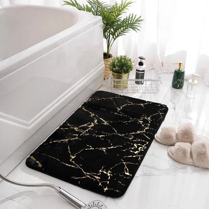 Black and White Pattern Bath Mat – Super Soft, Absorbent & Non-Slip OM EZMART