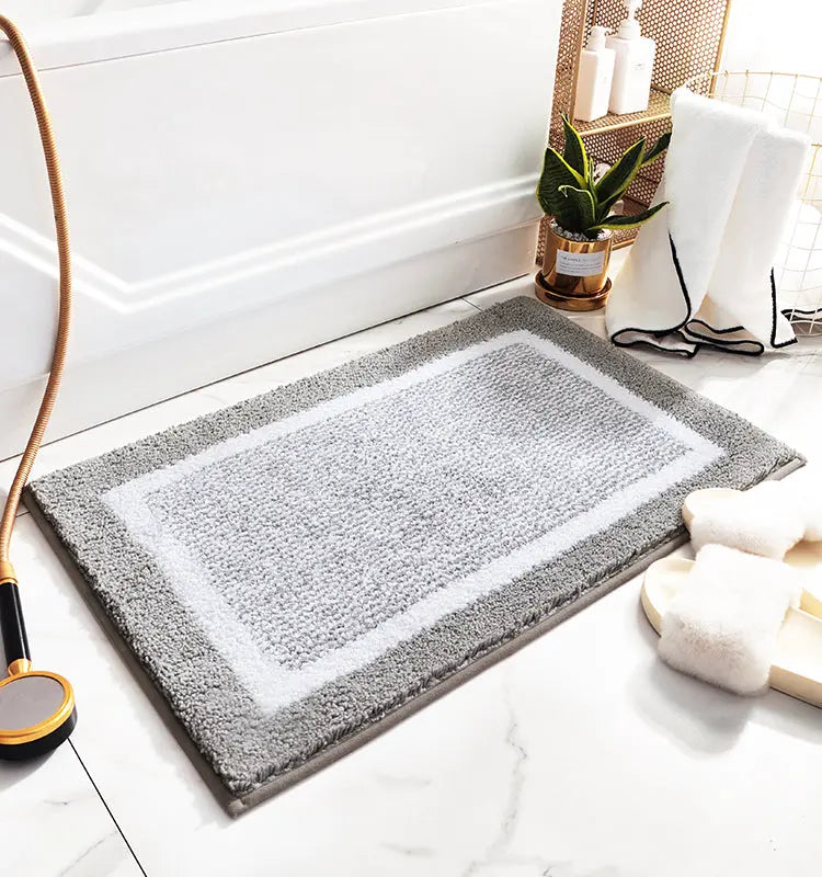 Non-Slip Cotton Bath Rug - Soft, Absorbent, & Durable for Bathroom Safety OMEZMART