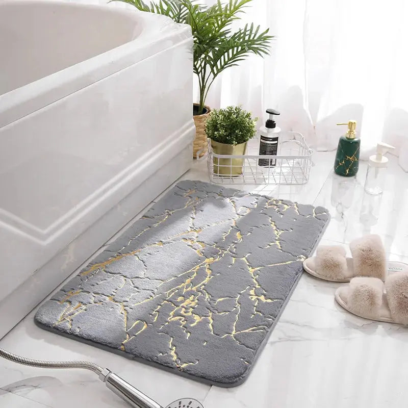Black and White Pattern Bath Mat – Super Soft, Absorbent & Non-Slip OM EZMART