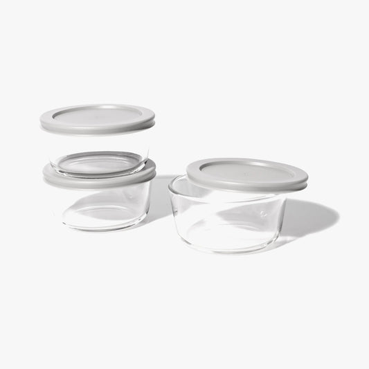 Glass Food Storage Containers - 6 Piece 2 Cup Set (3 Containers + 3 Lids) Dura Living LLC