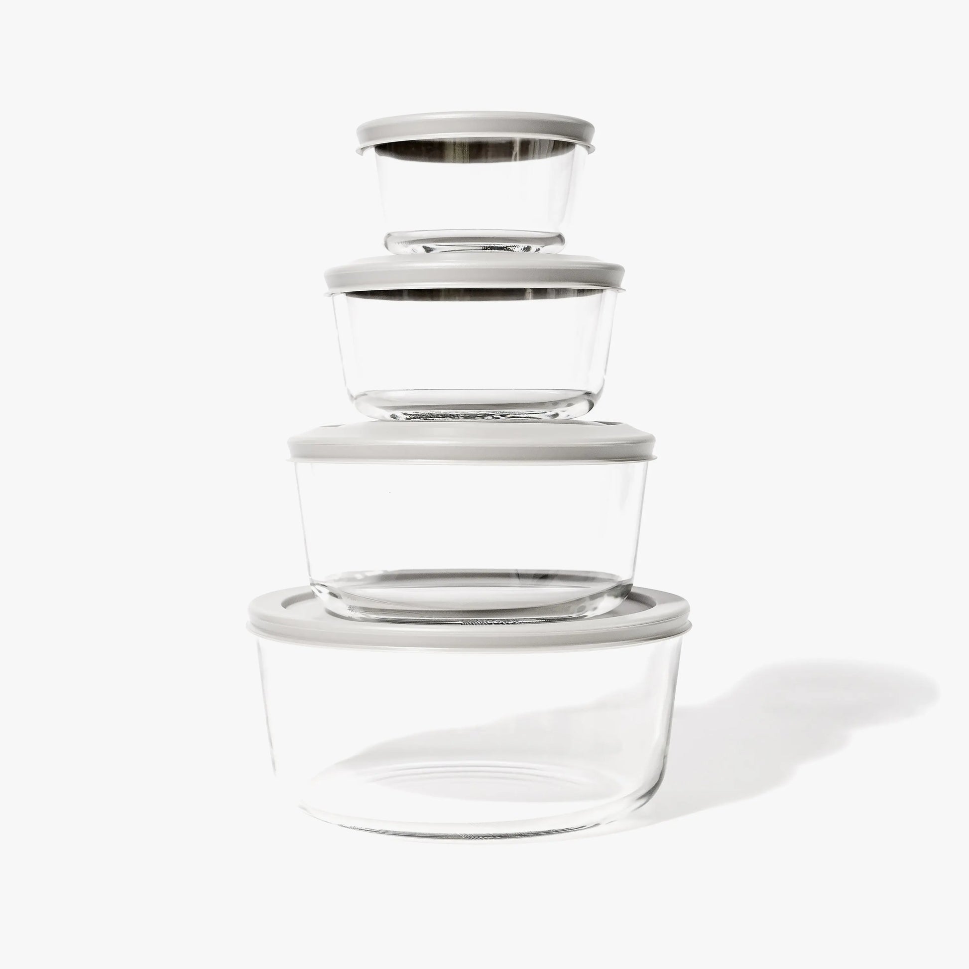 Glass Food Storage Containers - 8 Piece Round Nesting Space-Saving Set Dura Living LLC