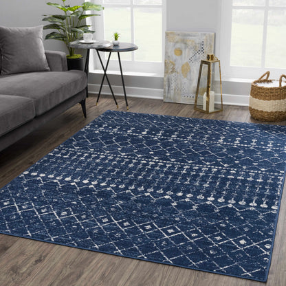 Tigrican Navy 2335 Area Rug Hauteloom LLC