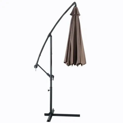 Ovida Outdoor Furniture Parasol Roma Banana Led Light Patio Umbrella OMEZMART
