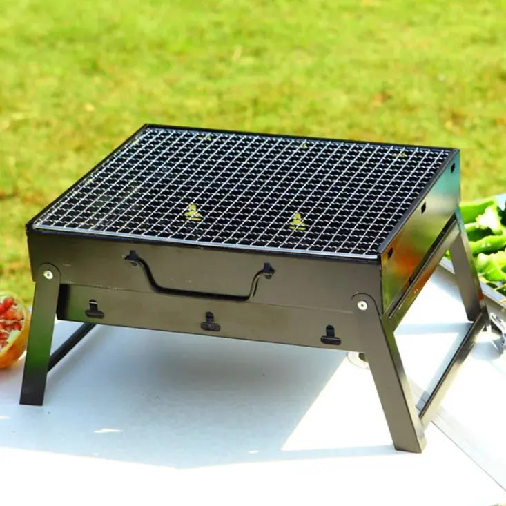 Barbecue Grill Portable Folding BBQ Grill Tabletop Outdoor Stainless Steel OMEZMART