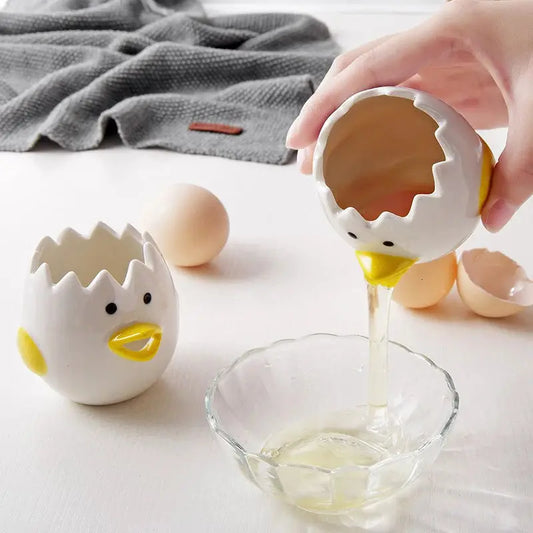 Creative Ceramic Egg Divider – Egg Yolk and White Separator Tool for Easy Cooking OMEZMART