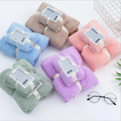 Coral Fleece Drying Towel Microfibre Bath Towel Set