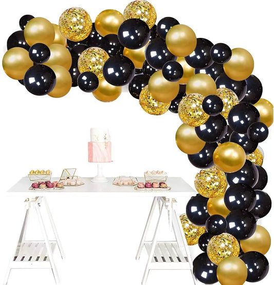 Black and Gold Balloon Garland Arch Kit Party Decorations for Party Decorations OMEZMART