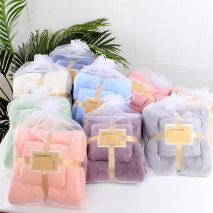 Coral Fleece Drying Towel Microfibre Bath Towel Set