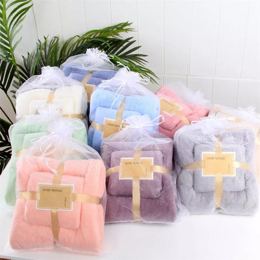 Coral Fleece Drying Towel Microfibre Bath Towel Set