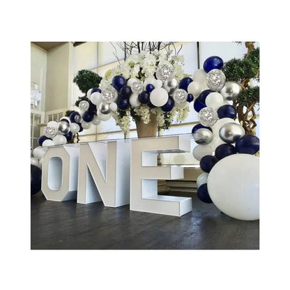 Party Decoration Silver Blue Balloon Garland Set OMEZMART