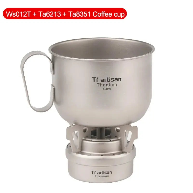 Tiartisan Ultralight Portable Titanium Stove – Outdoor Camping Alcohol Stove with Rack OMEZMART