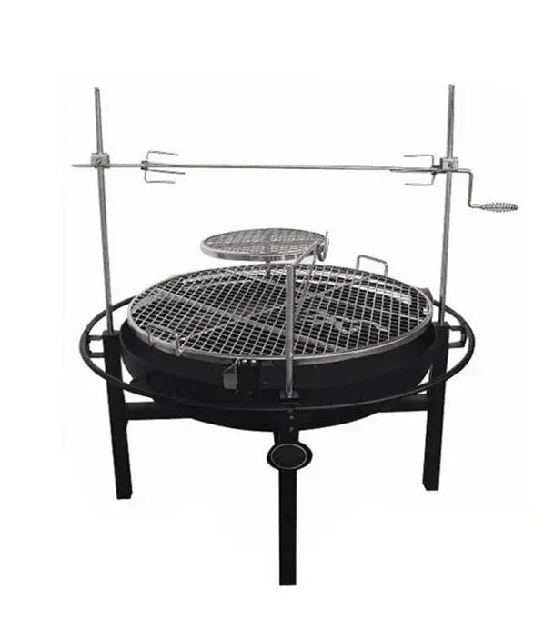 Outdoor Stainless Steel Charcoal Barbecue Rotisserie Fire Pit – 2-Layer Design for Perfect Grilling OMEZMART