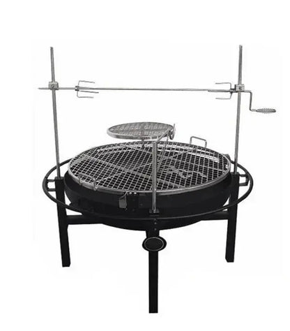 Outdoor Stainless Steel Charcoal Barbecue Rotisserie Fire Pit – 2-Layer Design for Perfect Grilling OMEZMART