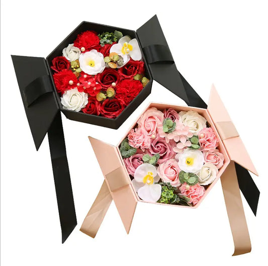 Valentine's Day Mothers Day Gifts Handmade Carnation Soap Flower Rose Box Gift OMEZMART