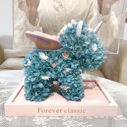 Valentine Day Mother's Day Eternal Hydrangea Unicorn With Nice Gift Box OMEZMART