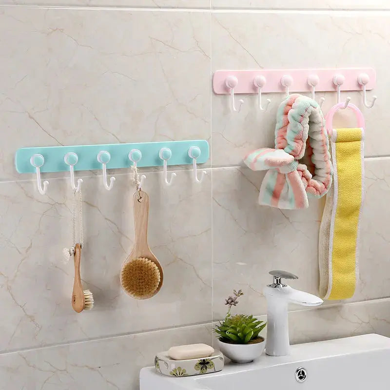 Kitchen Storage Hook Holder – 6 Hooks Wall & Door Hanger Rack OMEZMART