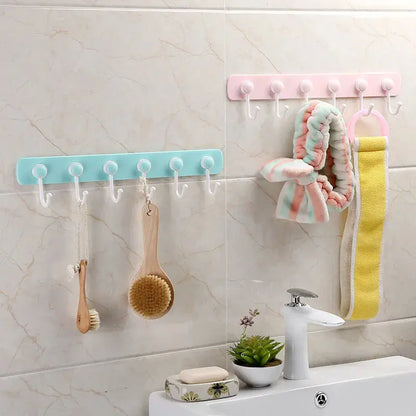 Kitchen Storage Hook Holder – 6 Hooks Wall & Door Hanger Rack OMEZMART