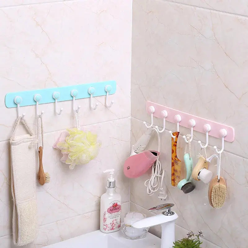 Kitchen Storage Hook Holder – 6 Hooks Wall & Door Hanger Rack OMEZMART