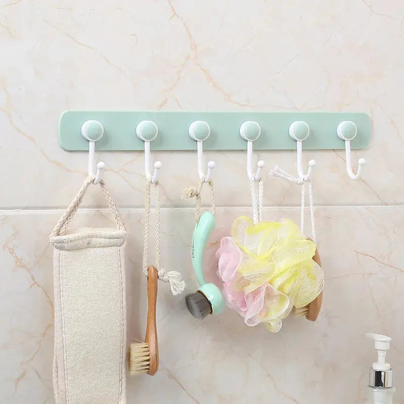 Kitchen Storage Hook Holder – 6 Hooks Wall & Door Hanger Rack OMEZMART