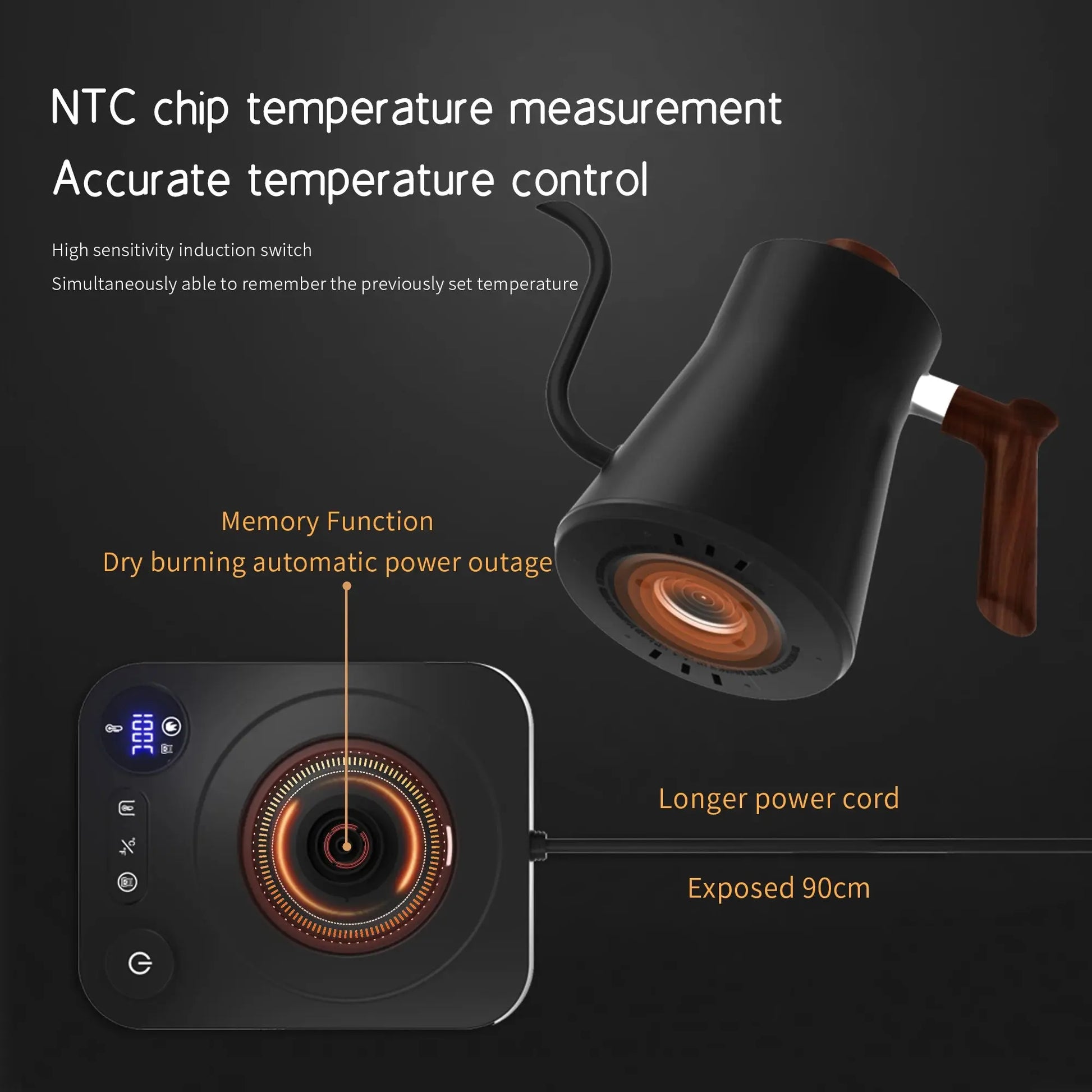 Mechanical Temperature Control Coffee & Tea Electric Tea Kettle OMEZMART