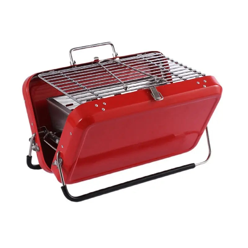 Metal BBQ Briefcase Design Stainless Steel Mini Grill Portable OMEZMART