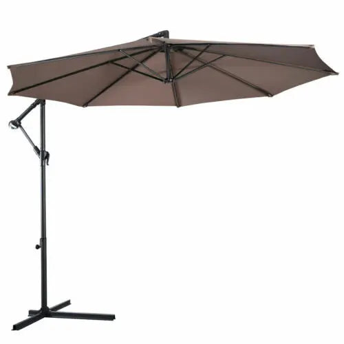 Ovida Outdoor Furniture Parasol Roma Banana Led Light Patio Umbrella OMEZMART