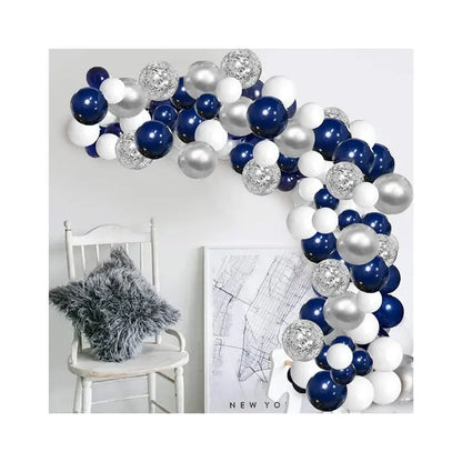 Party Decoration Silver Blue Balloon Garland Set OMEZMART