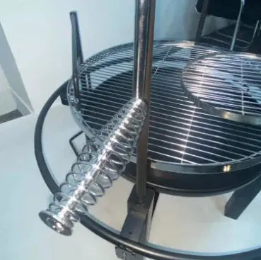 Outdoor Stainless Steel Charcoal Barbecue Rotisserie Fire Pit – 2-Layer Design for Perfect Grilling OMEZMART