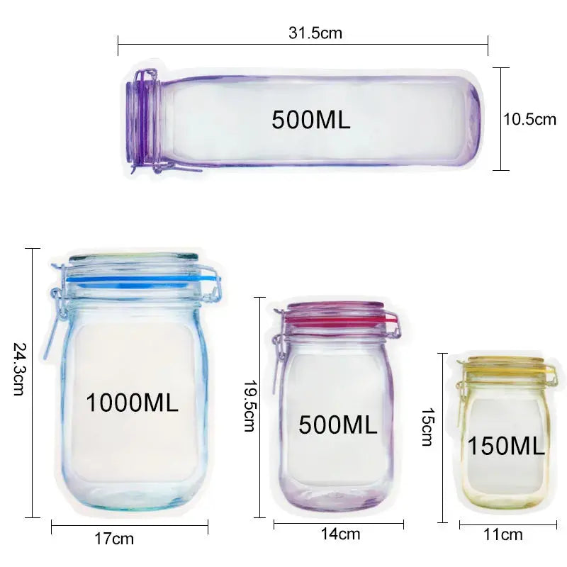 Reusable Mason Jar Bags – Eco-Friendly Storage for Food, Herbs, and More OMEZMART