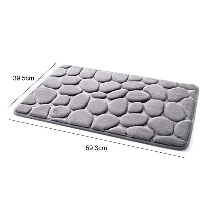 Stone Shape Memory Foam Bathroom Mat – Non-Slip Bath Rug for Kitchen or Room, Soft & Durable Omezmart