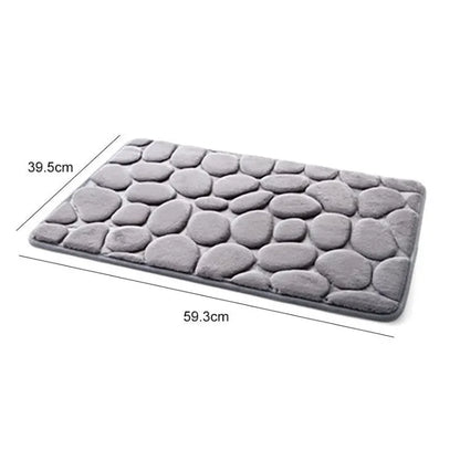 Stone Shape Memory Foam Bathroom Mat – Non-Slip Bath Rug for Kitchen or Room, Soft & Durable Omezmart