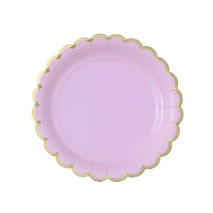 Purple Pink Petal Series Disposable Tableware Birthday Party Decoration OMEZMART