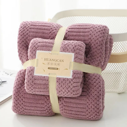 Coral Fleece Drying Towel Microfibre Bath Towel Set