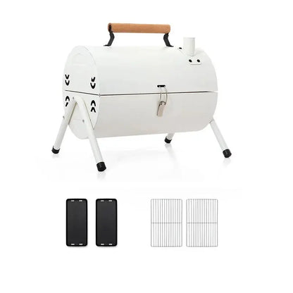 Portable BBQ Grill for 2-4 People – Round Camping & Picnic Barbecue Stove for Patio OMEZMART