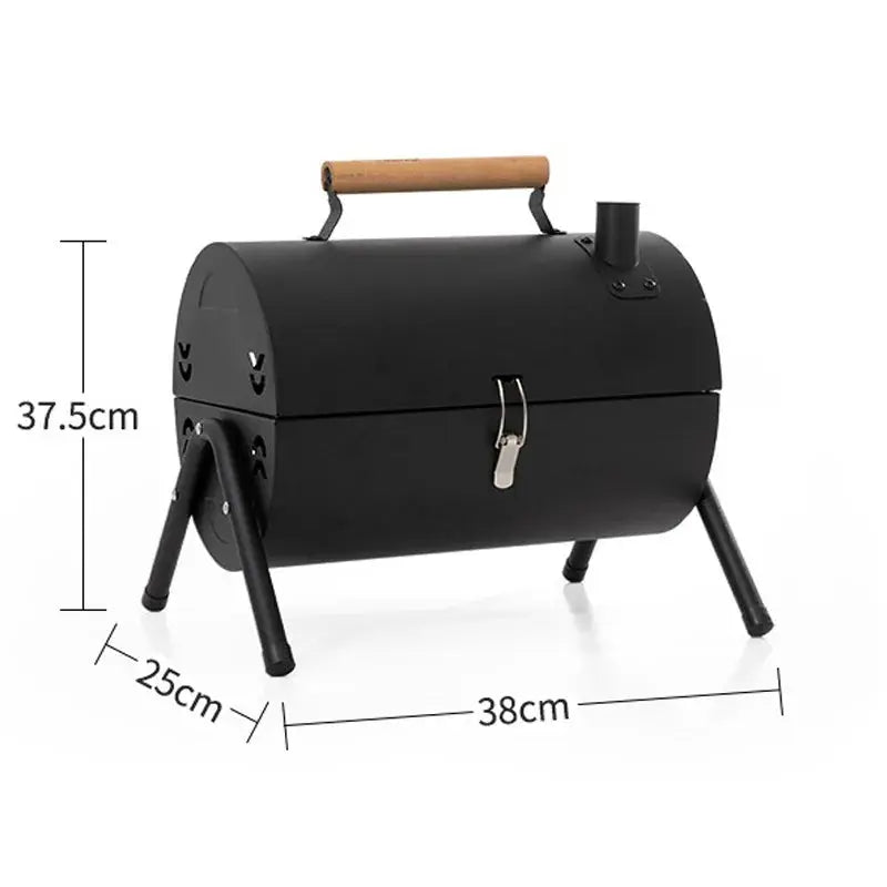 Portable BBQ Grill for 2-4 People – Round Camping & Picnic Barbecue Stove for Patio OMEZMART
