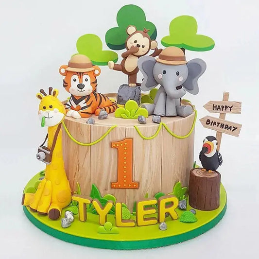 Woodland Animals Cake Decor Jungle Safari Party Cake Topper Birthday OMEZMART