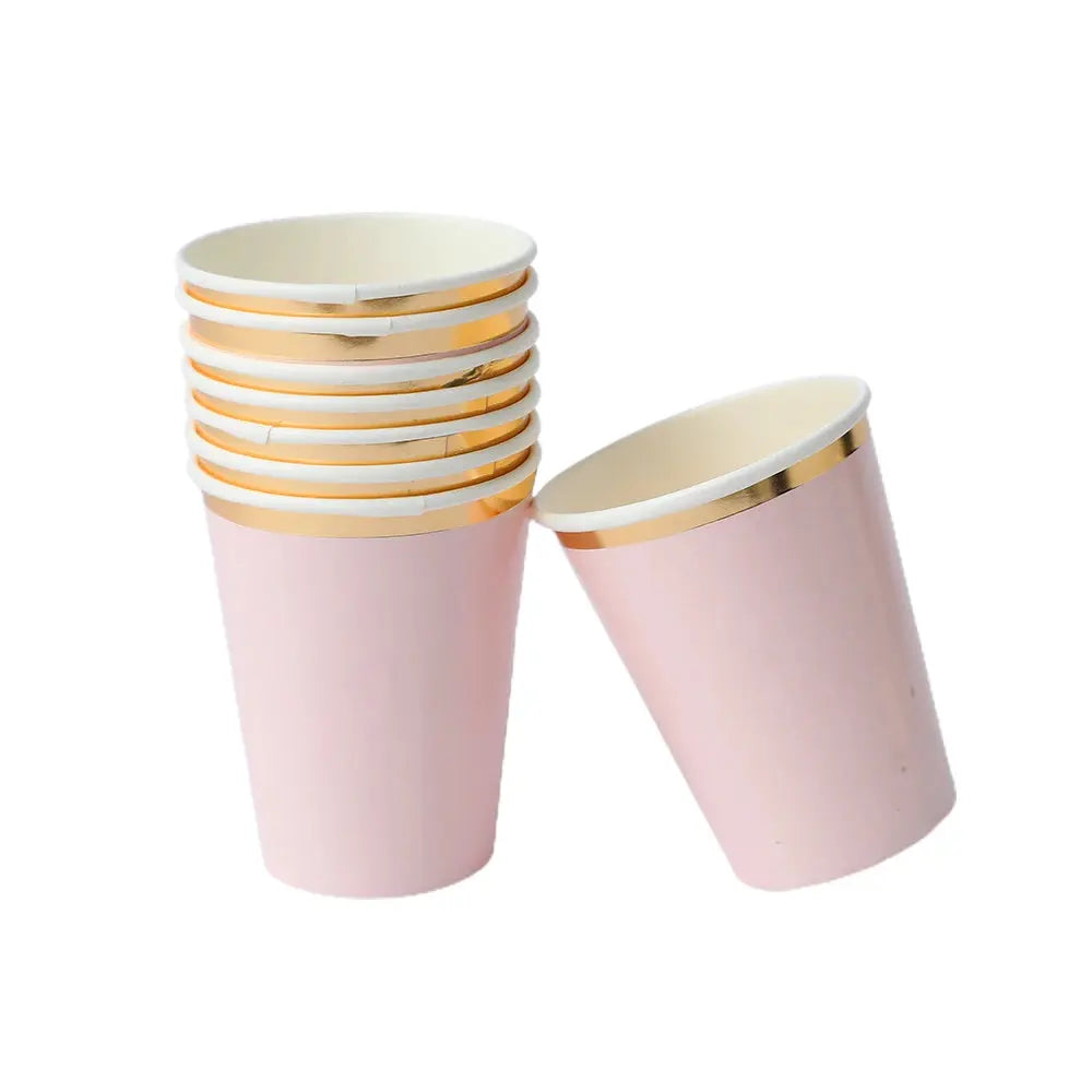 Purple Pink Petal Series Disposable Tableware Birthday Party Decoration OMEZMART
