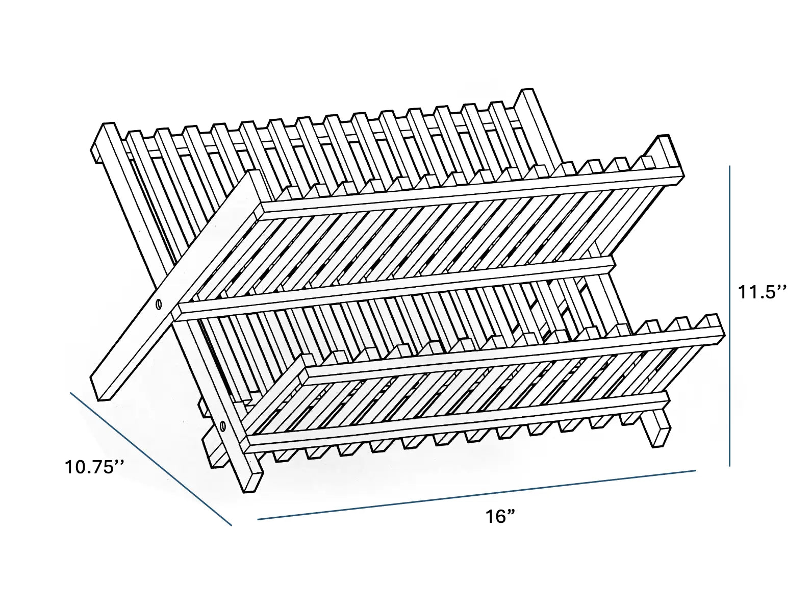 Bamboo Dish Drying Rack - 2-Tier Foldable Dish Rack for Kitchen Counter Dura Living LLC